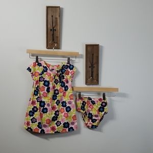 Floral Toddler Girl Dress and Diaper Cover | 24 Months